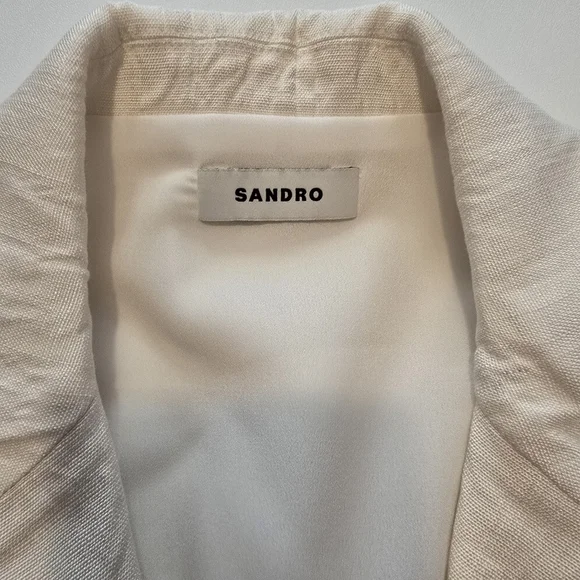 Sandro Carine Sleeveless Mini Casual Dress V-neck Sleeveless Front button - Picture 6 of 13